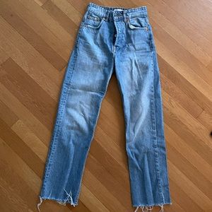 Medium wash Zara straight leg jeans